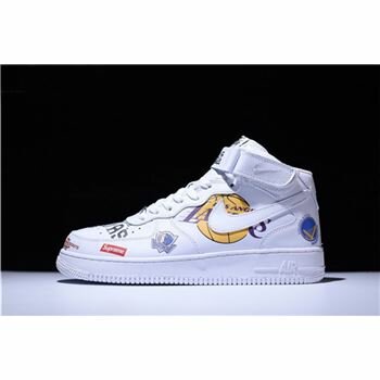 Supreme x NBA x Nike Air Force AF1 Mid White AQ8017-100