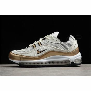 Nike Air Max 98 UK Summit White/Metallic Gold AJ6302-100 Free Shipping