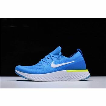 Nike Epic React Flyknit Volt Glow Blue Glow/White-Photo Blue-Volt Glow In Men's Sizing AQ0067-401