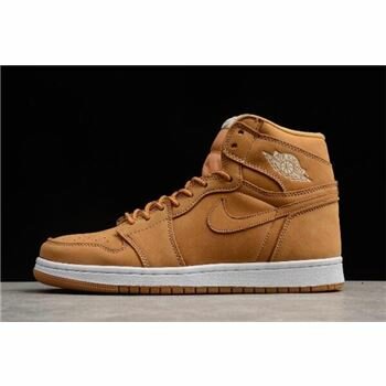 Nike Air Jordan 1 Retro High OG Wheat Khaki Beig White Shoes