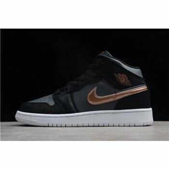 2018 Womens Air Jordan 1 Mid GS Black/Metallic Gold-White For Sale 2018 Womens Air Jordan 1 Mid GS Black/Metallic Gold-White For Sale