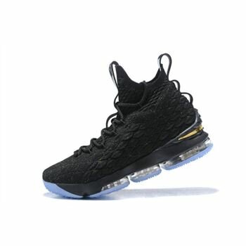 Men's Nike LeBron 15 Black/Metallic Gold 897648-006 For Sale