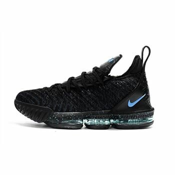Men's Nike LeBron 16 BHM Black Blue For Sale