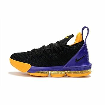 Nike LeBron 16 Black/Purple-Yellow Basketball Shoes For Sale