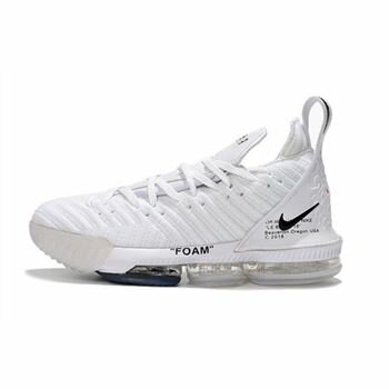 2018 Off-White x Nike LeBron 16 White Men's Basketball Shoes For Sale