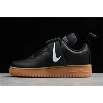 Nike Air Force 1 Utility Black/White-Gum Med Brown AO1531-002