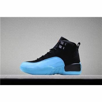 Kid's Air Jordan 12 Gamma Blue Black/Gamma Blue-Gym Red