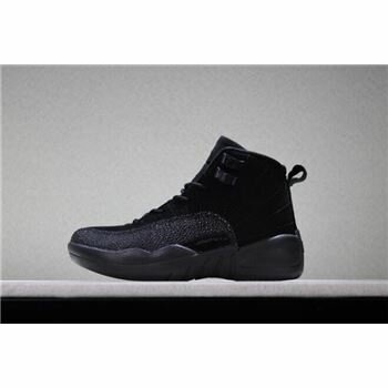 Kid's Air Jordan 12 OVO Black Basketball Shoes
