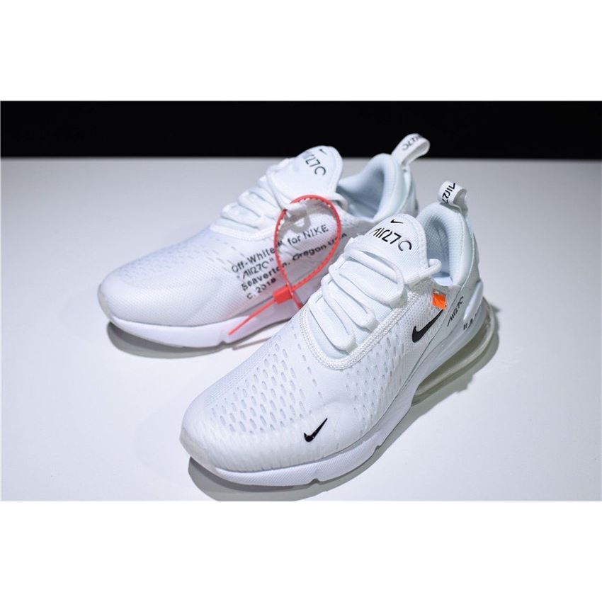 Mens and WMNS Off-White x Nike Air Max 270 Triple White Running Shoes For Sale, Nike Store, Nike ...