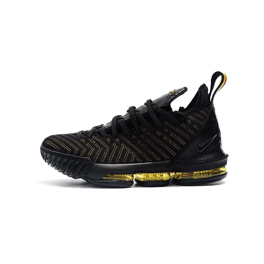 Nike LeBron 16 Black/Metallic Gold Basketball Shoes, Nike